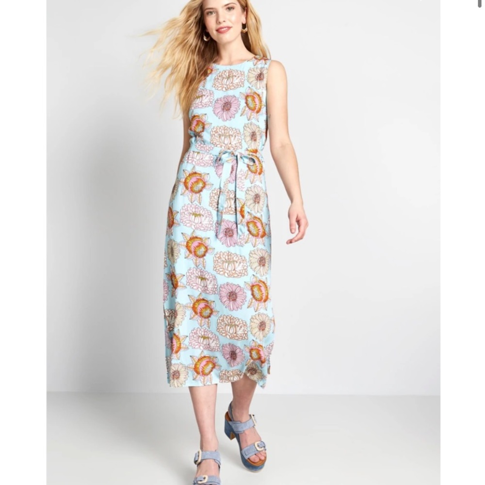 NWT ModCloth Women's Endless Daisy Sleeveless Midi Dress